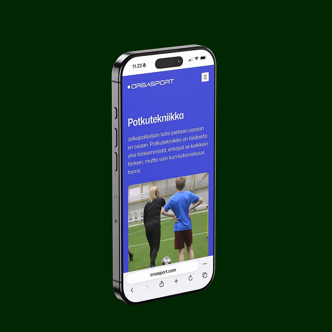 Orsasport verkkosivuston uudistus. ios.