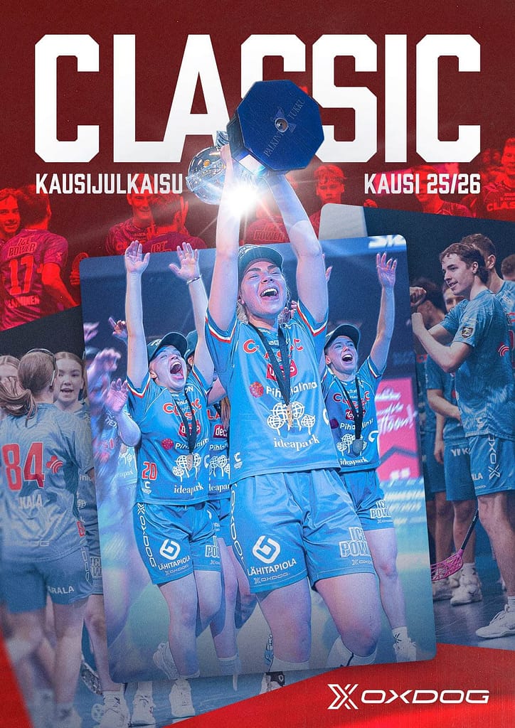 Classic floorball club magazine cover design 2026